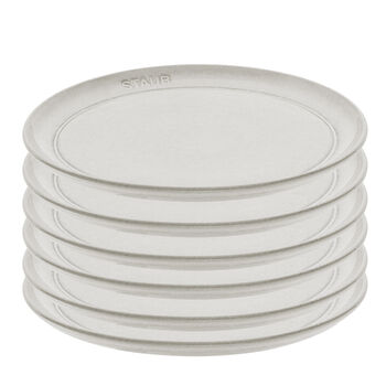 Conjunto de pratos planos 26 cm, 6 peças, cerâmica, branco trufado,,large 1