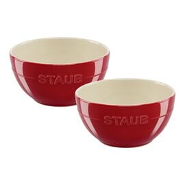 Staub Ceramique, 2 Piece ceramic Bowl set, cherry