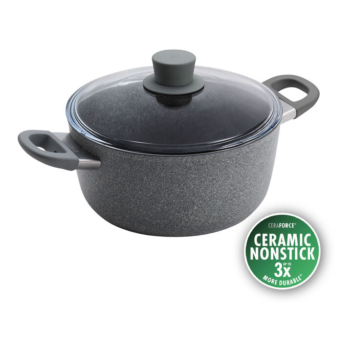 Parma Plus Ceramic, 4.5 l aluminum Stew pot with glass lid, large 1