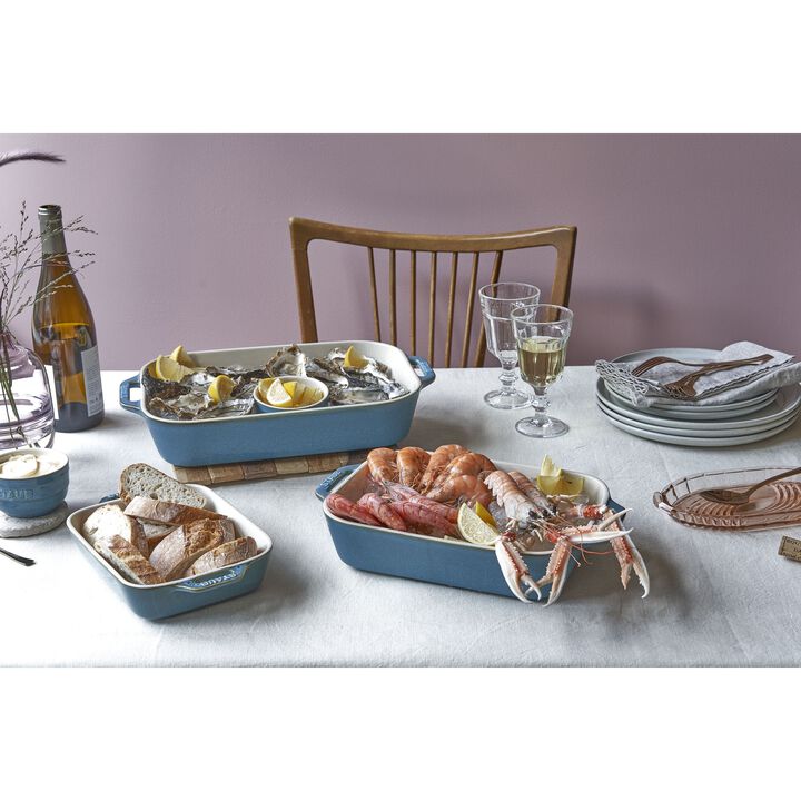 Ceramique, Set de bandejas de horno S/M/L 3-pzs, Turquesa antiguo, large 2