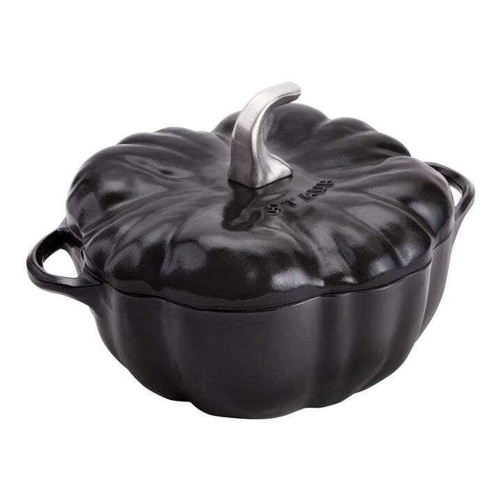 Cast Iron, 3.5 qt, Pumpkin, Dutch Oven With Stainless Steel Knob, Black Matte, large 1