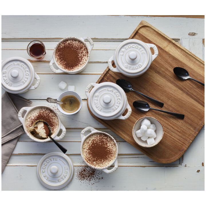 Ceramique, Cocotte Set 4-tlg, rund, Elfenbein-Weiß, Keramik, large 2