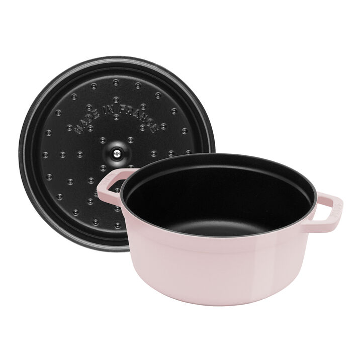 Cast Iron, 4 qt, Round, Dutch Oven, Pink Peony, large 3