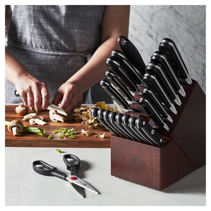 Pro, 22-pc, Knife block set, silver-black, large 2