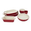 Ceramic, 8 Piece Bakeware set, cherry, small 1