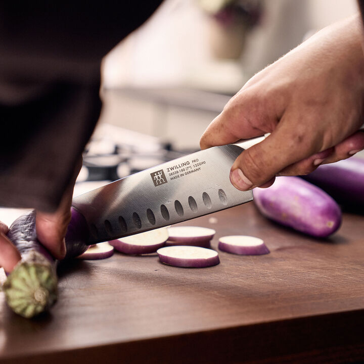 Pro le blanc, 7-inch, Hollow Edge Slim Santoku Knife, large 2