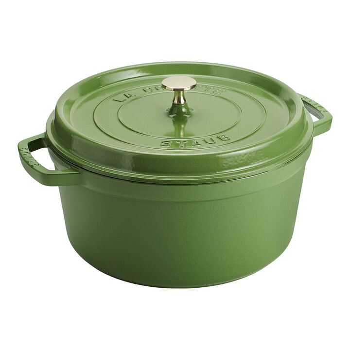 Cast Iron - Round Cocottes, 7 qt, Round, Cocotte, Pistachio, large 1