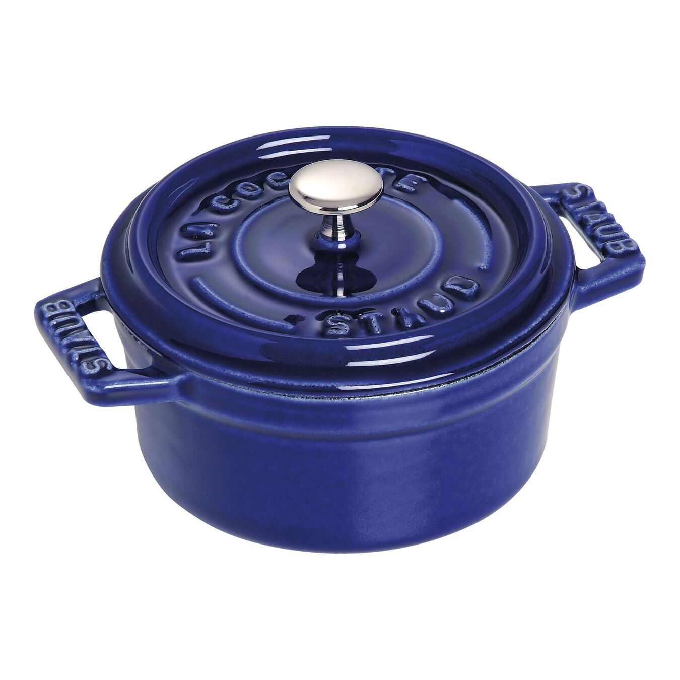 250 ml cast iron round Mini cocotte, dark-blue,,large 1