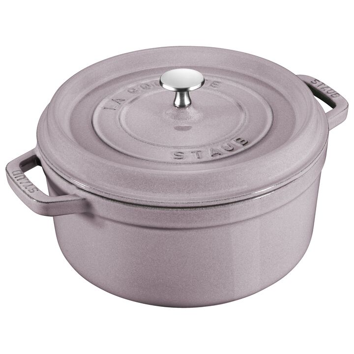 Cast Iron, 7 qt, Round, Dutch Oven, Lilac, large 1