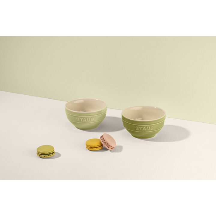Ceramique, ボウルセット マカロングリーン 12 cm / 2-個, large 2