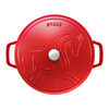 Cast Iron, 3.9 qt, Saute Pan Horse, Cherry - Factory Second, small 1