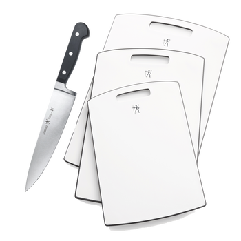 8" Chef Knife and 3-Piece Poly Cutting Boards 1