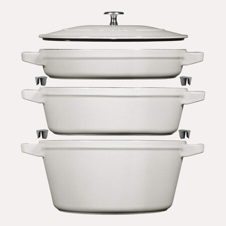 3-pcs Cast iron Pot set Stackable