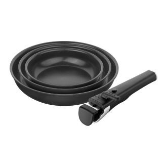 Cookware with detachable handles