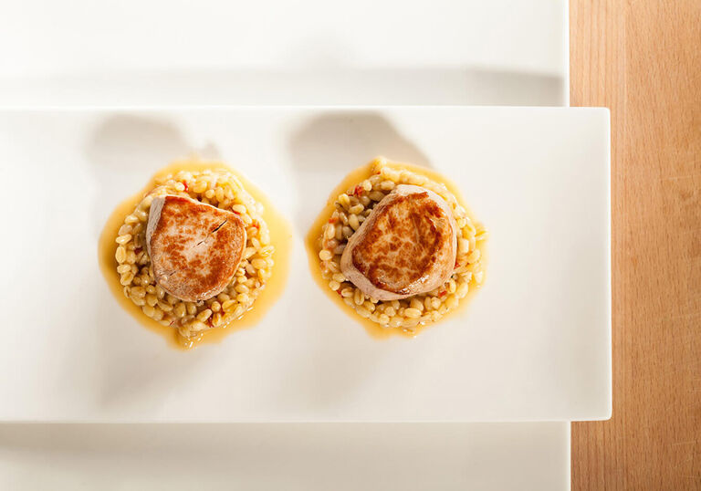 Recipe for a delicious Pork fillet on Ebly risotto | ZWILLING.COM