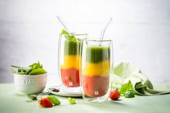 Three-Colour Fruit Smoothie