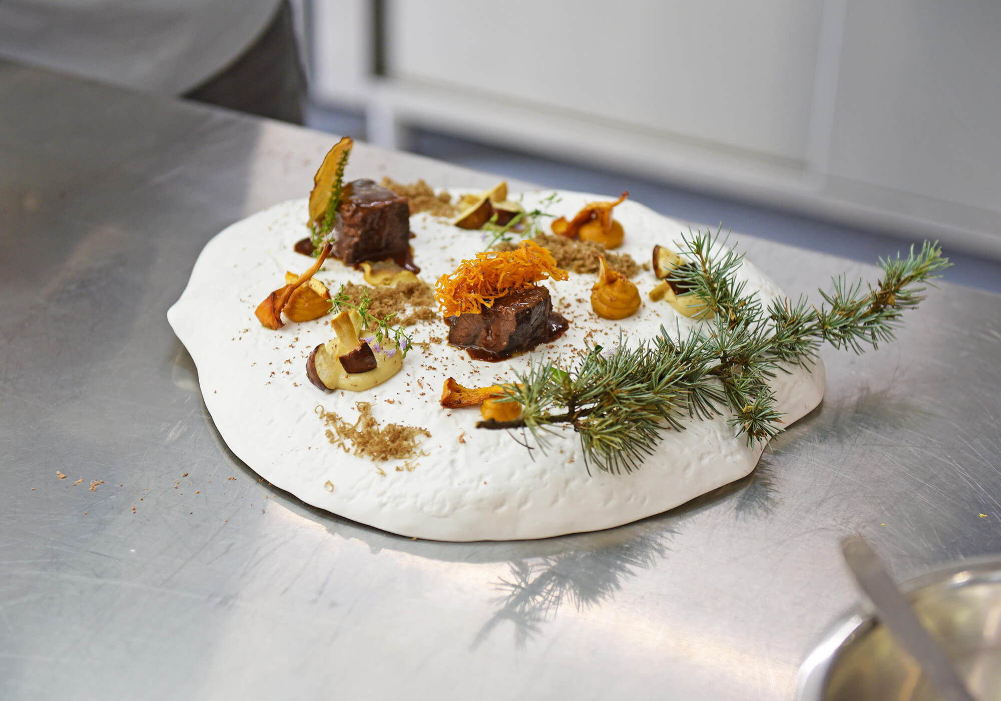 BEEF CHEEK WITH VEGETABLES AND SWEET POTATO