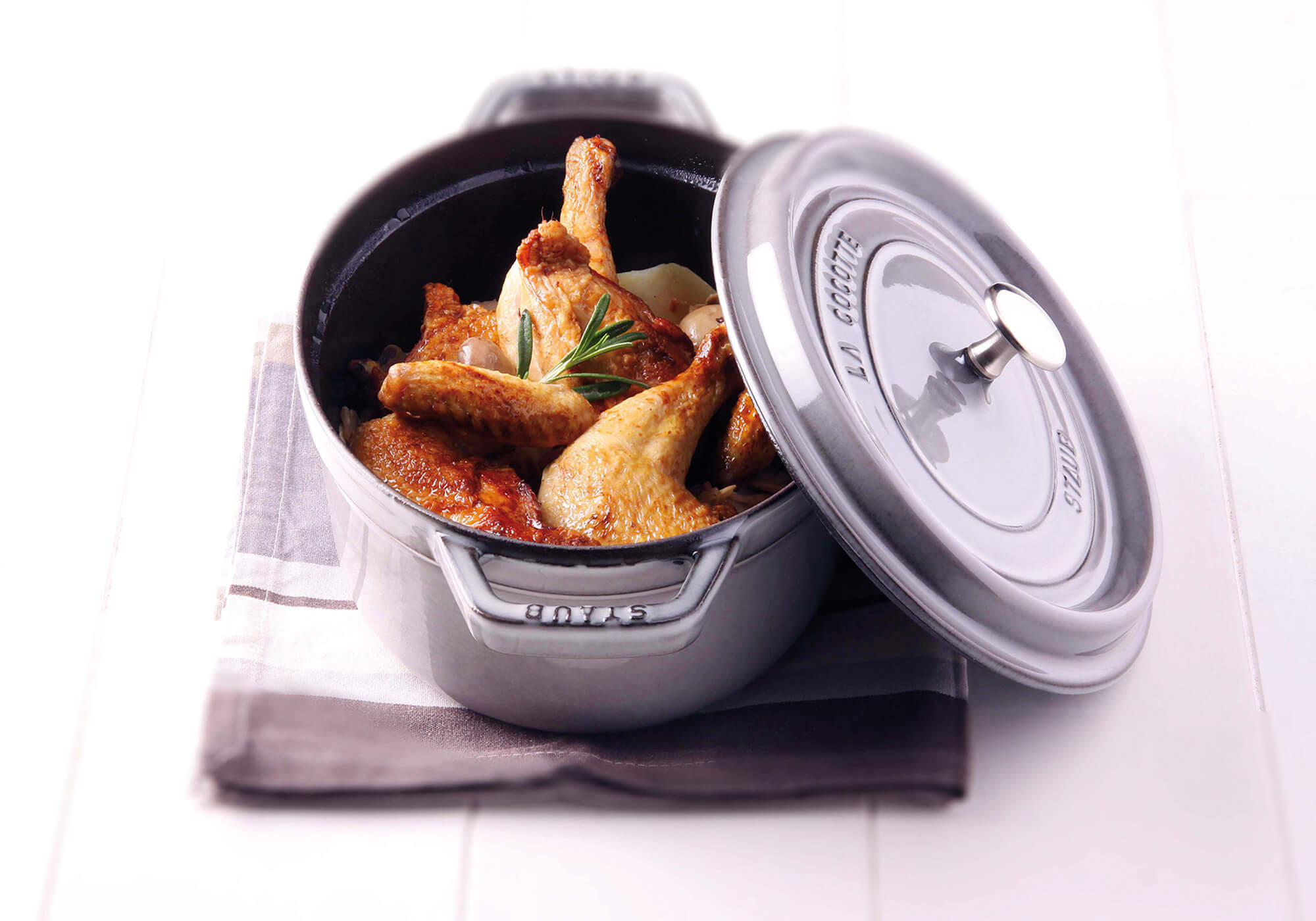 Roast chicken chasseur with rosemary