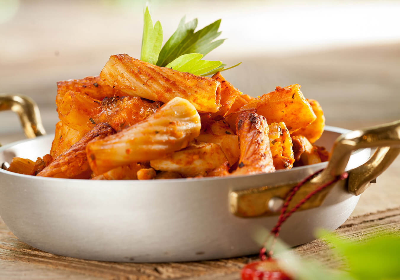 Mozzarella baked rigatoni