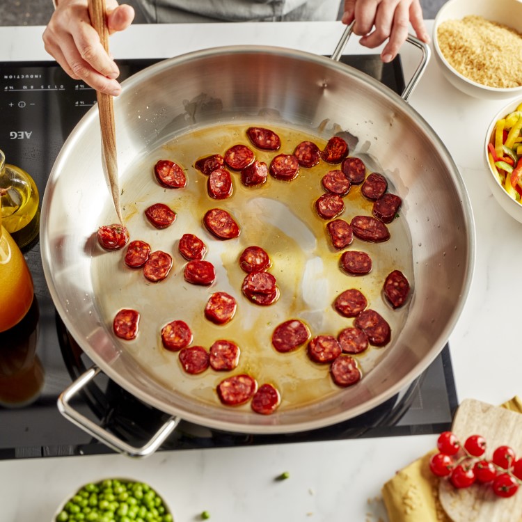 Poêle à Paella Senia Quid 46cm - 12 Portions - Acier Antiadhésif - Compatible Induction Et Four