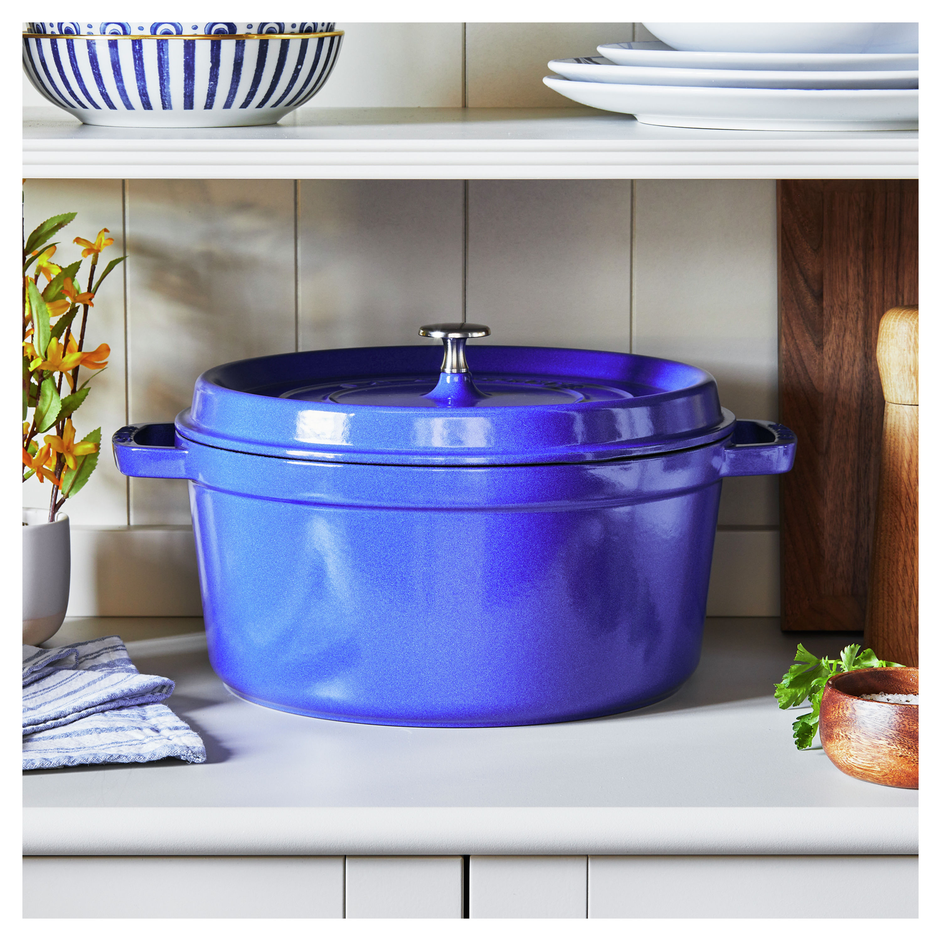 Staub Dutch Oven - 7-qt Cast Iron Cocotte - Sapphire Blue – Cutlery and More