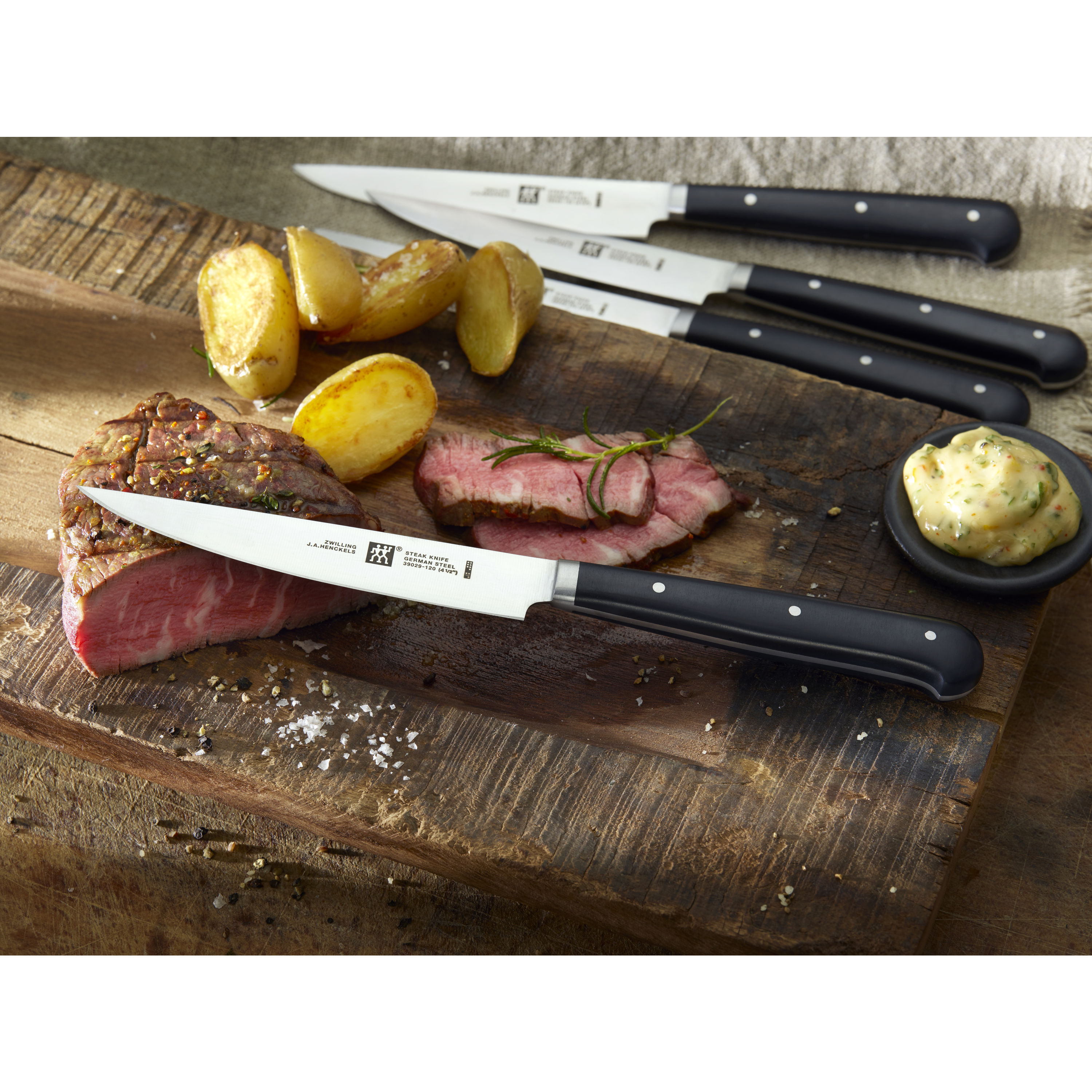 ZWILLING Steak Sets 12-pc, Steak Dinner Stainless Steel Steak Knife Set in  Wood Presentation Box