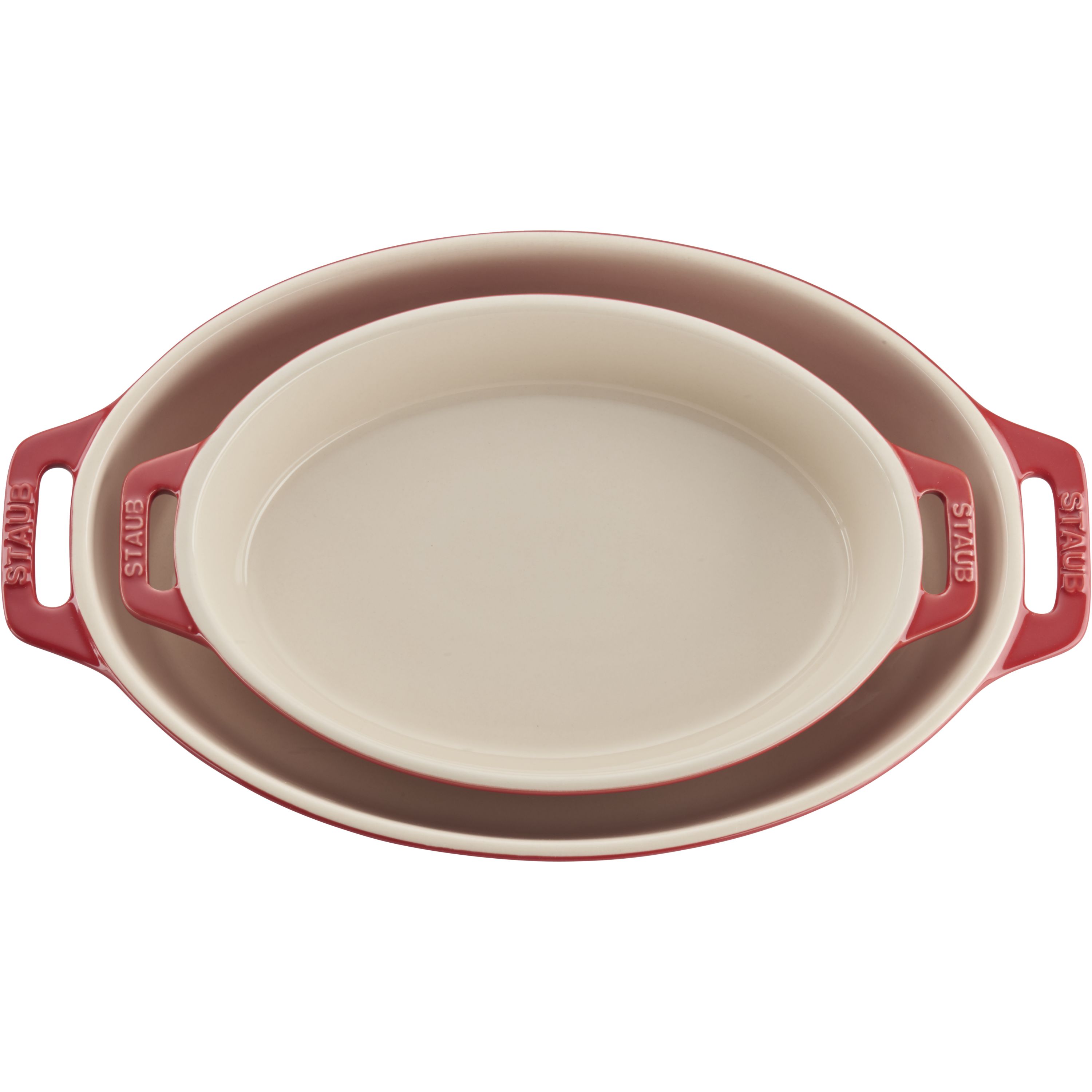Staub 2-Piece Ceramic Nesting Oval Baking Dishes Set, White on Food52