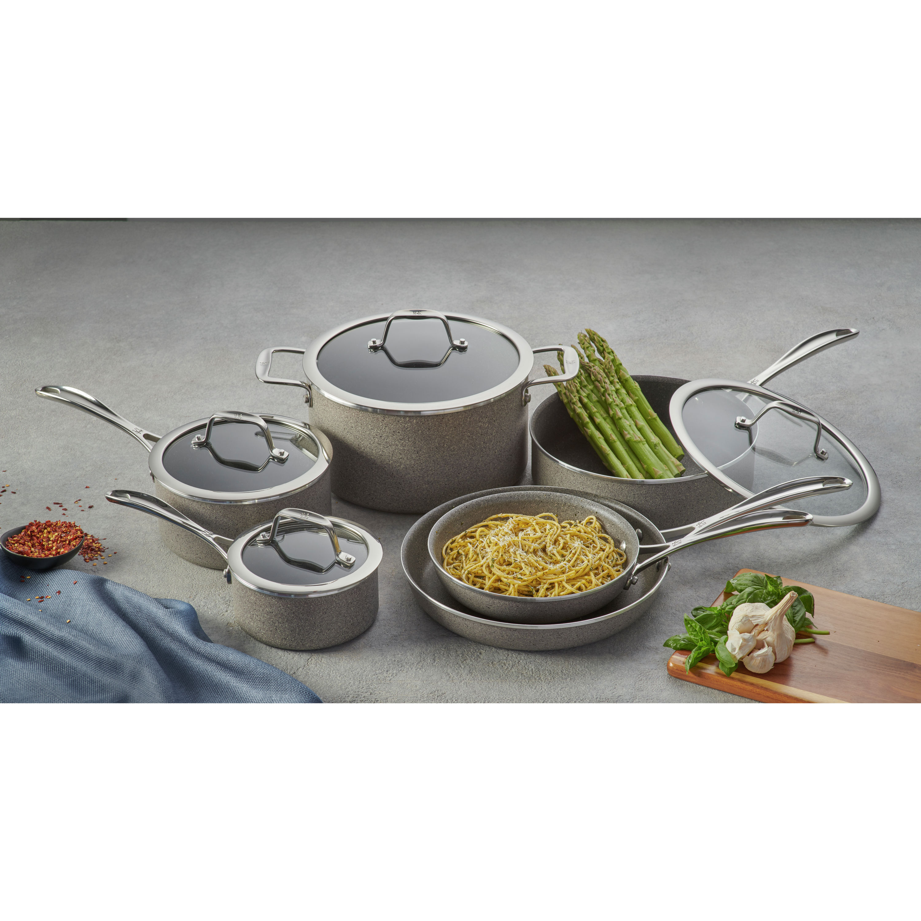 Kirkland Signature 10-piece Non-Stick Cookware Set Saucepan Stock Pot  Skillet