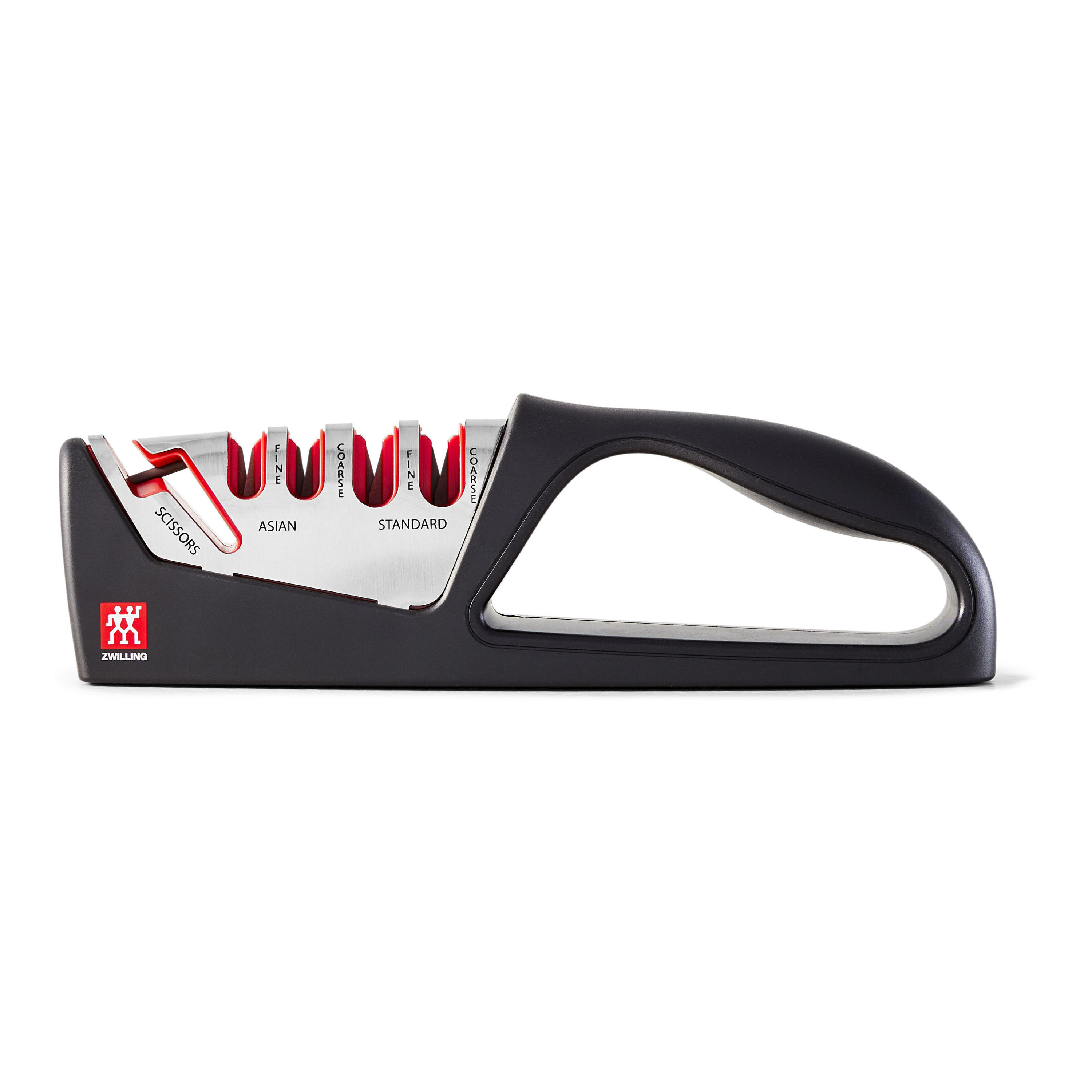 Red Knife Sharpener with Black non-slip grip - Stay sharp Block Knife  Sharpener