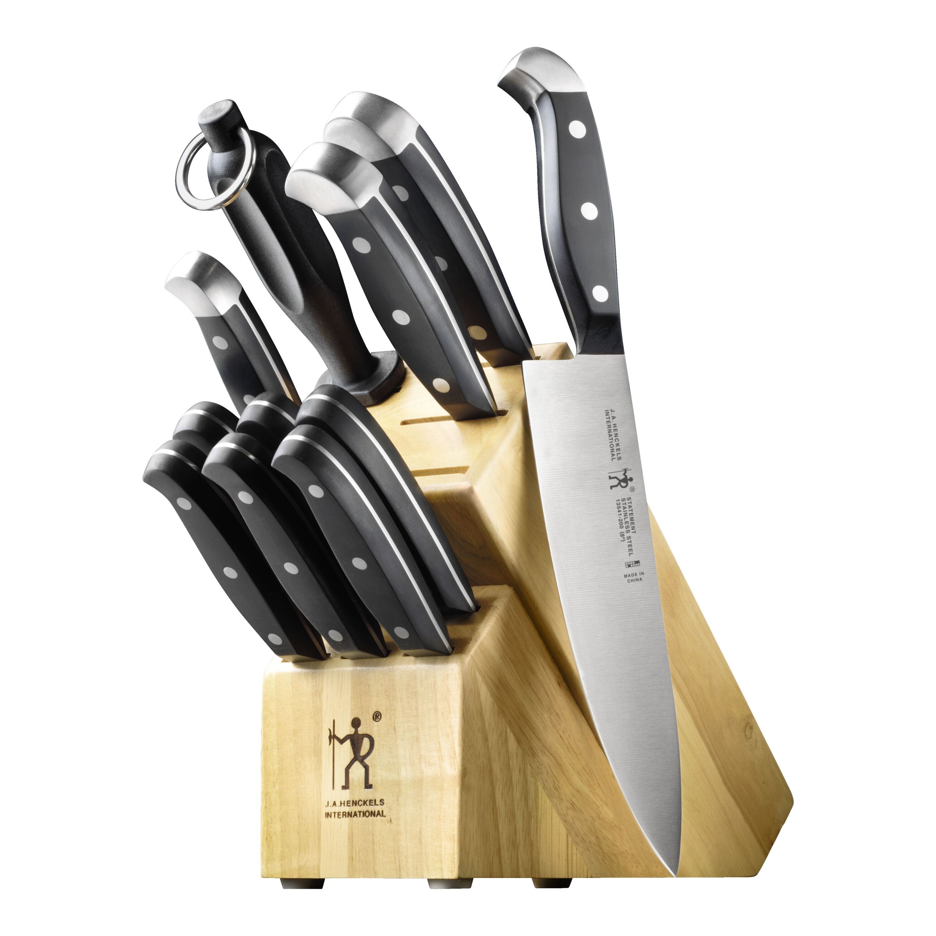 Henckels Forged Premio 14-Piece Stainless Steel German Knife Block Set  16932-000 - The Home Depot
