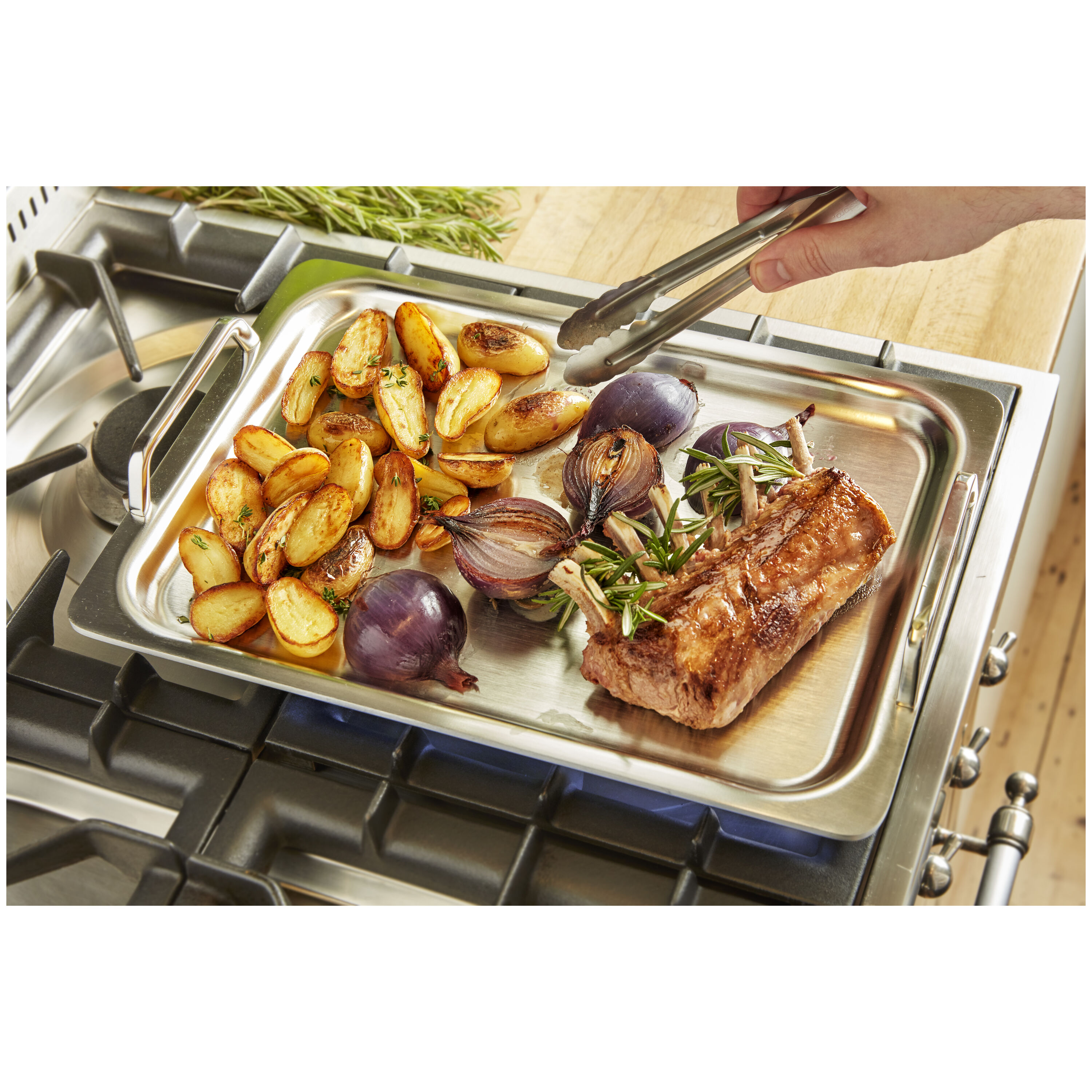 Demeyere Specialties 5 Plancha 39 cm x 27 cm, 18/10 Edelstahl