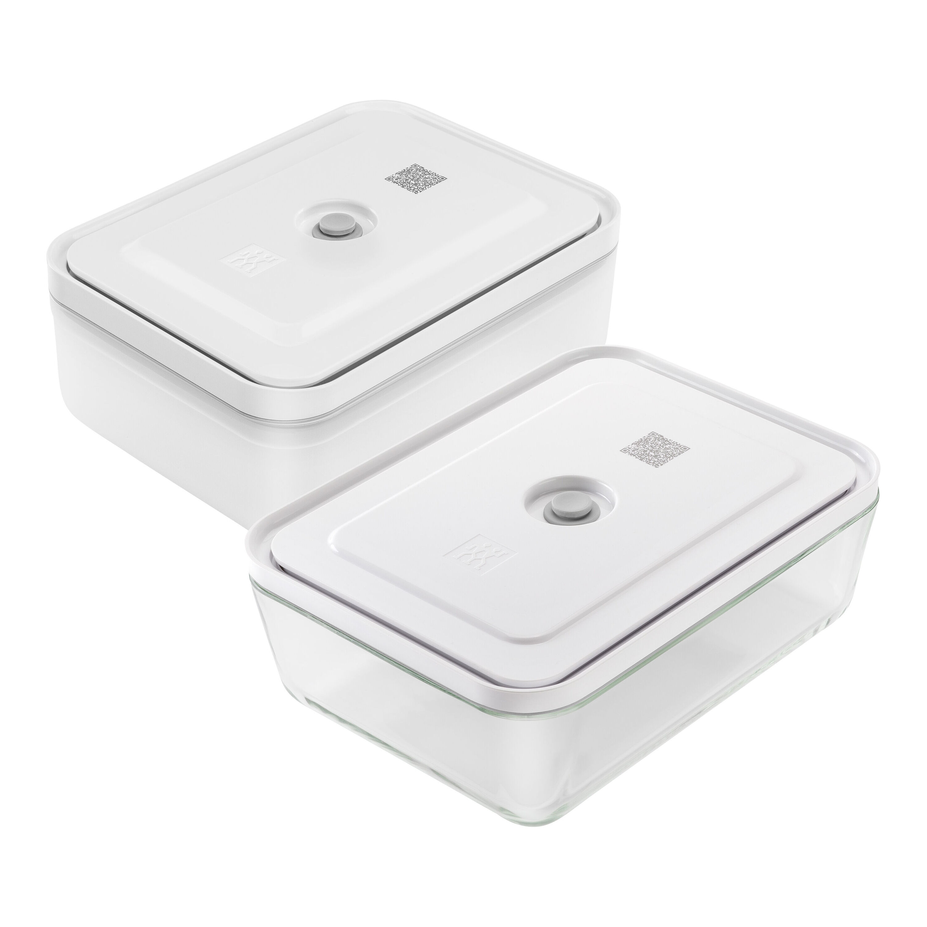 ZWILLING Fresh & Save Vakuum Kühlschrankbox 2 Liter - Glas, Grau, Lebensmittel Frisch Halten