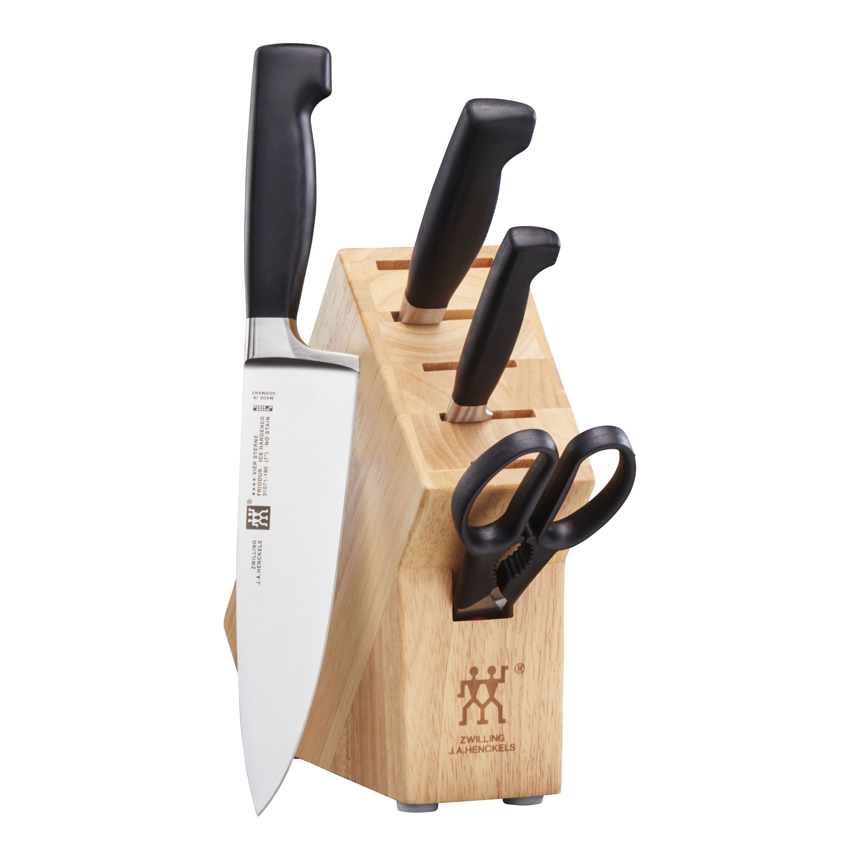 Zwilling ZWILLING J.A. Henckels Four Star 20-pc Knife Block Set - High  Carbon Stainless Steel Blades, Dishwasher Safe, Bamboo Block, Made in  Germany in the Cutlery department at