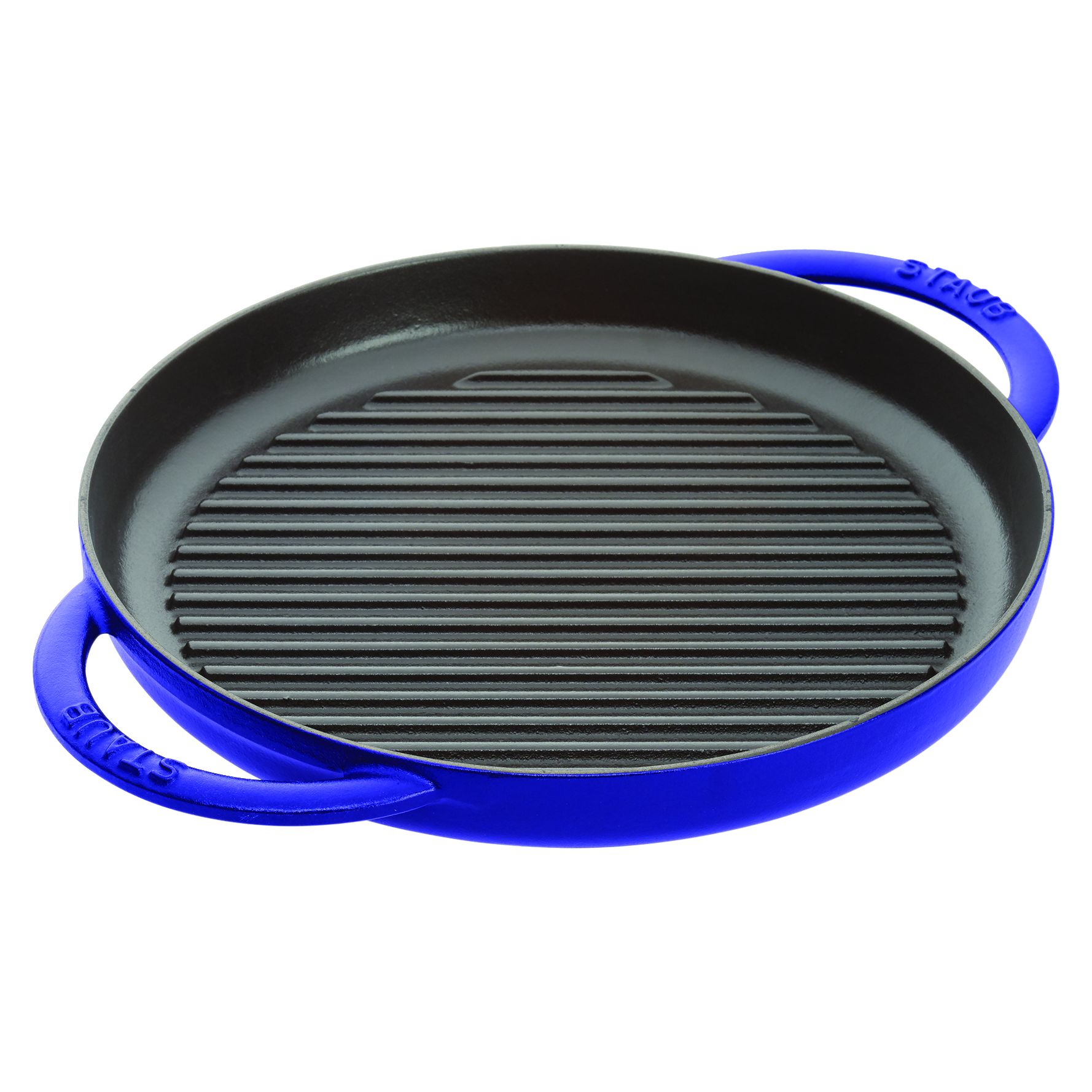 Staub Cast Iron - Grill Pans 10-inch, Round Double Handle Pure Grill,  graphite grey