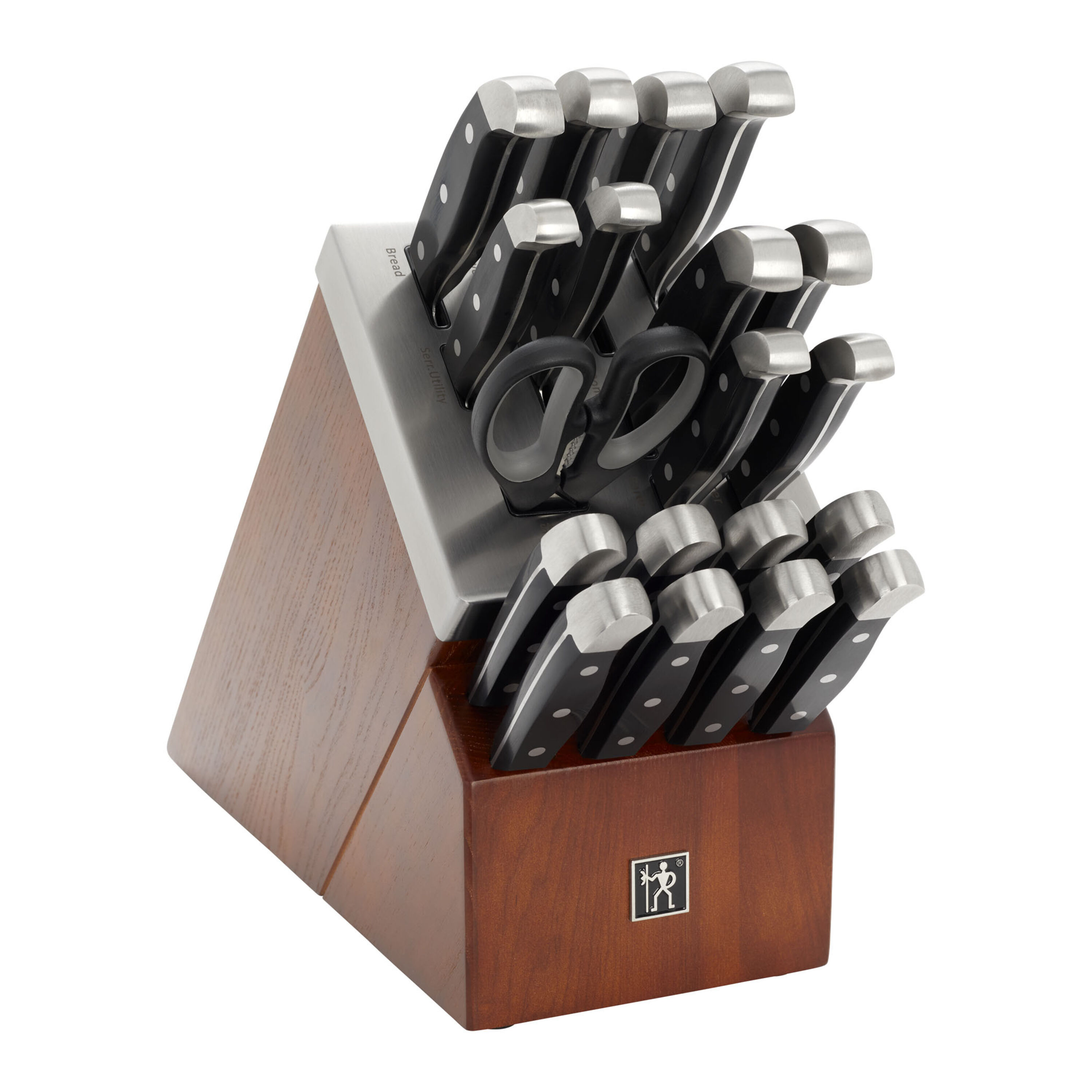 Henckels Forged Accent 20 Piece Self Sharpening Knife Block Set with Black  Handles