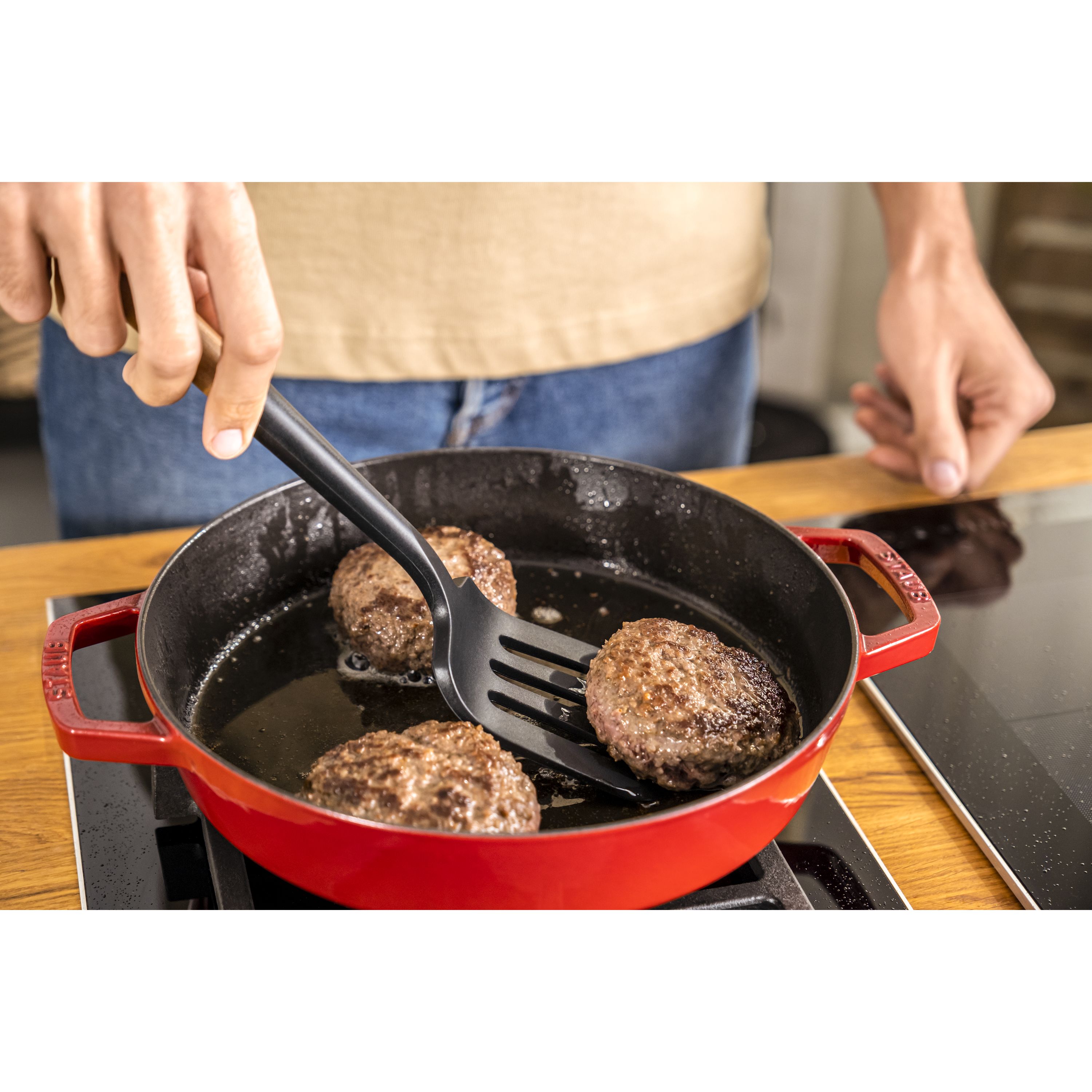 Staub Silicone With Wood Handle Wok Turner - Matte Black - 20 requests