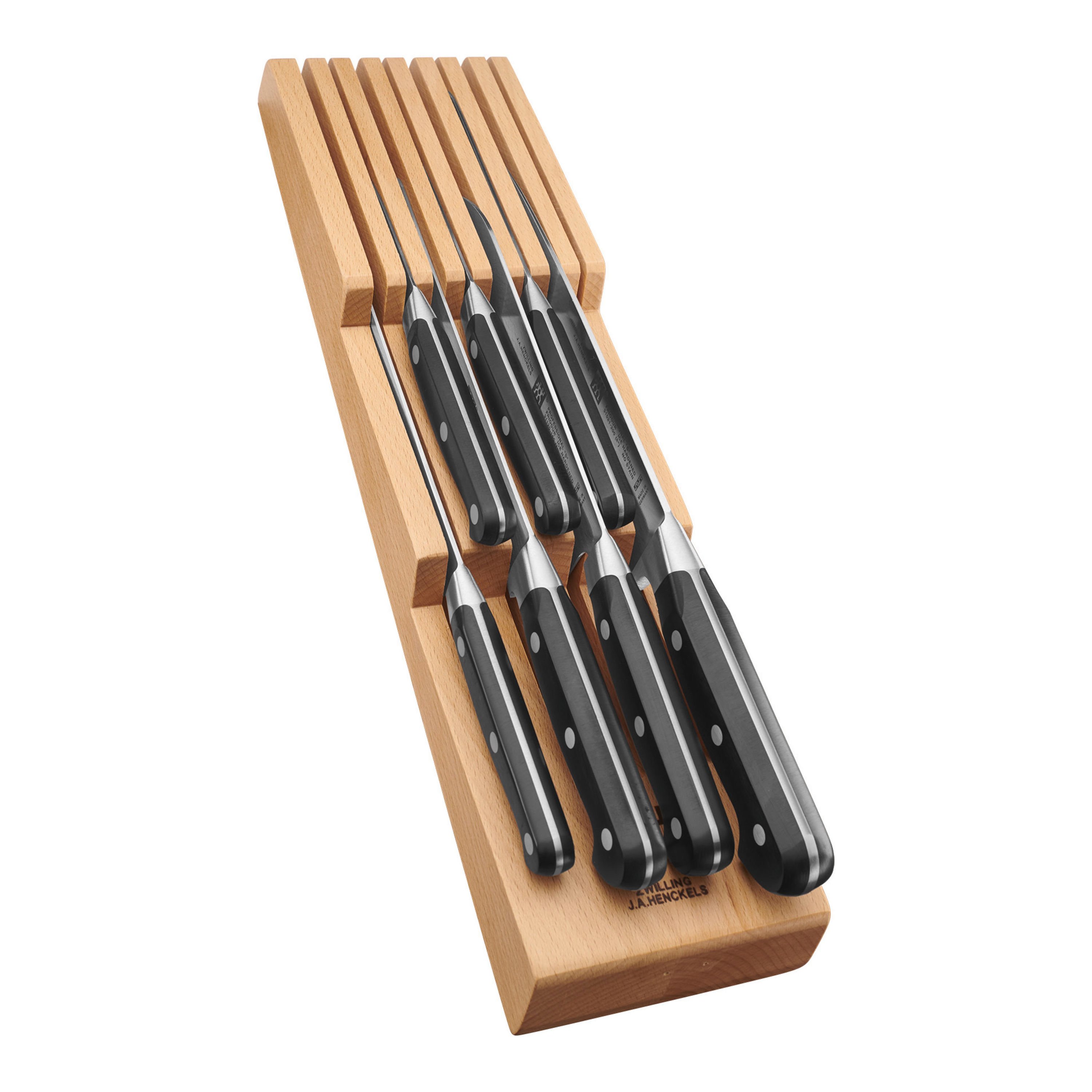 ZWILLING Pro 10-pc Knife Block Set with In-Drawer Knife Tray 