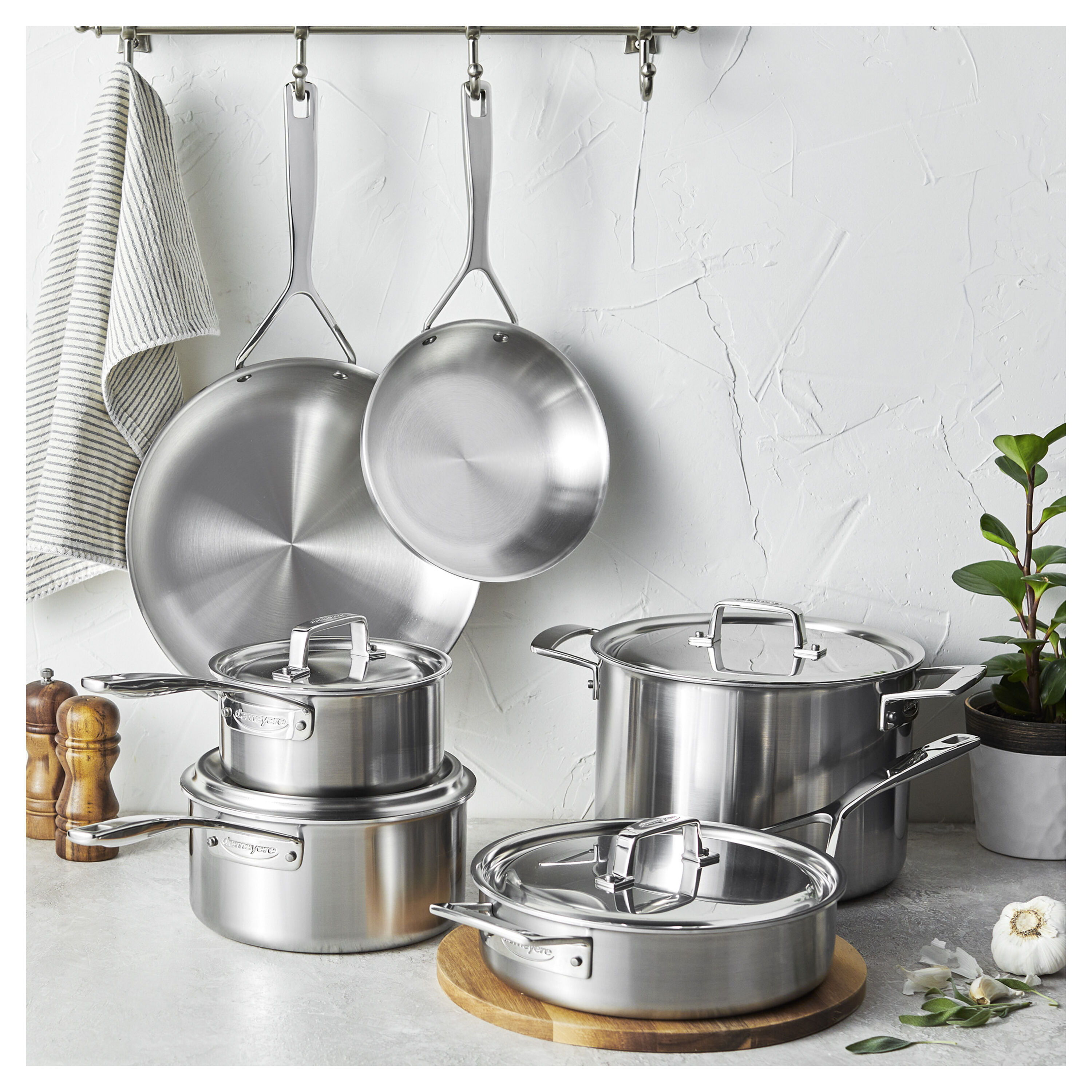 Demeyere Cookware Set 5-Ply Plus Stainless Steel 10-Piece
