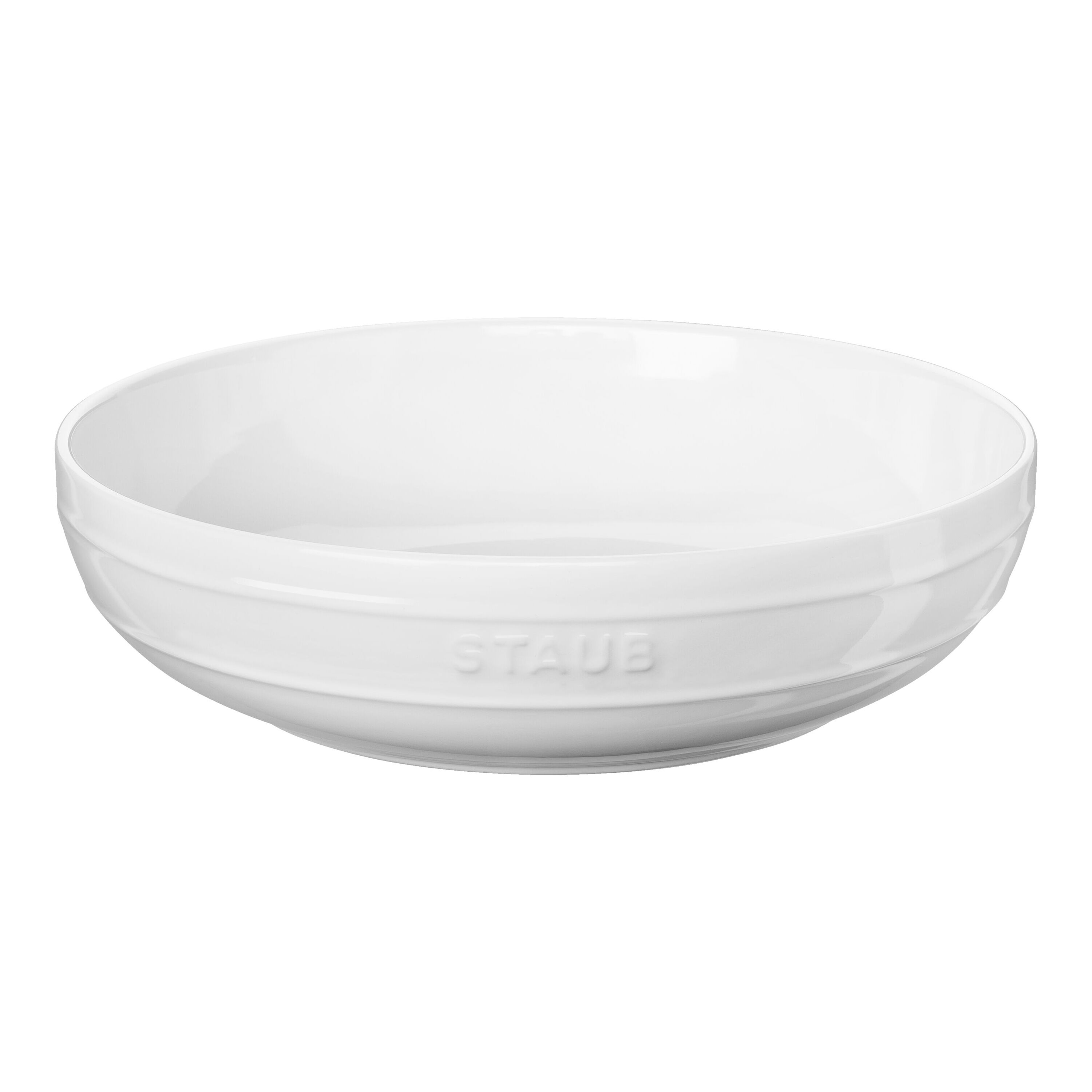 Staub Stoneware 11.5-inch, Shallow Serving Bowl, white