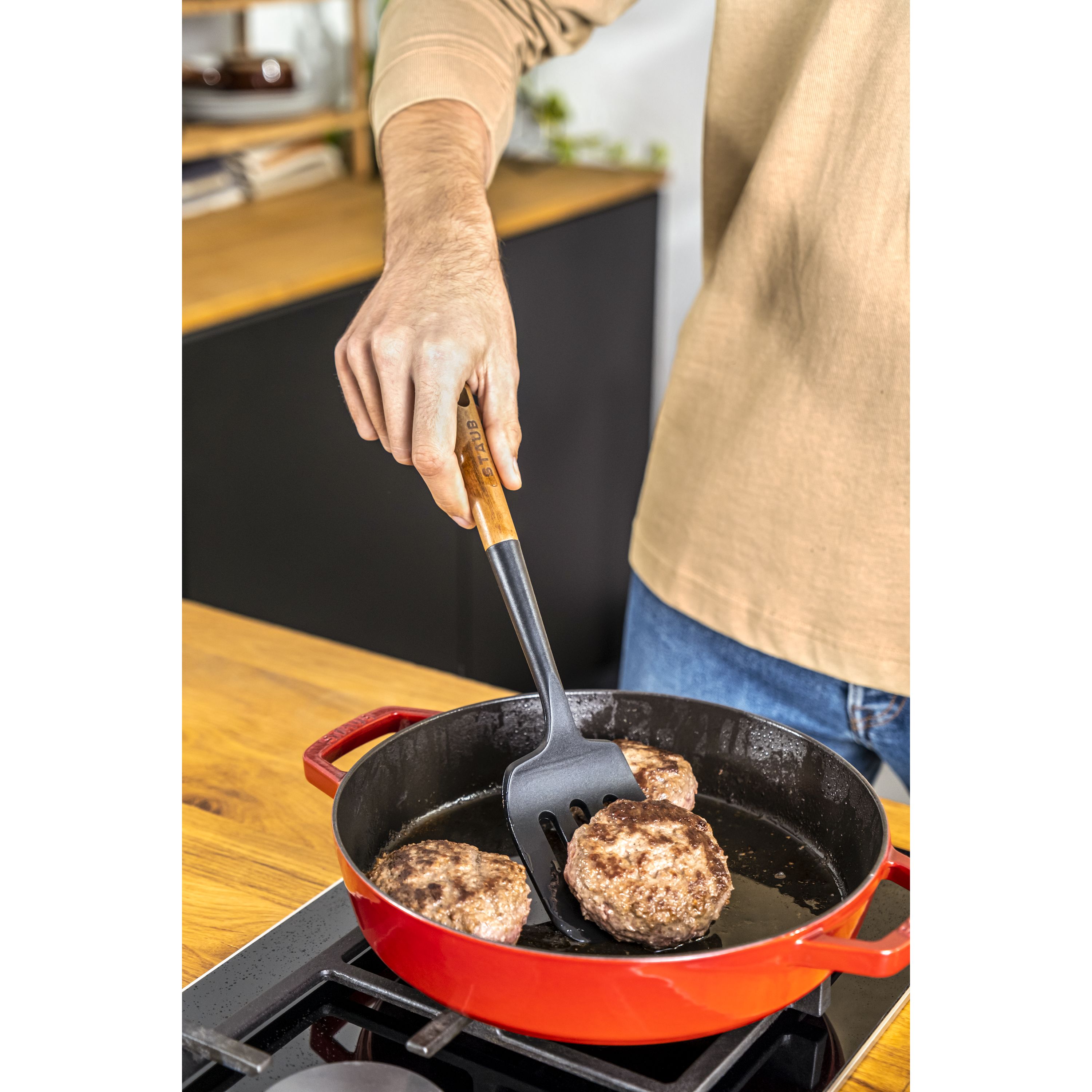 Staub Silicone with Wood Handle 3 Piece Cooking Utensil Set & Reviews