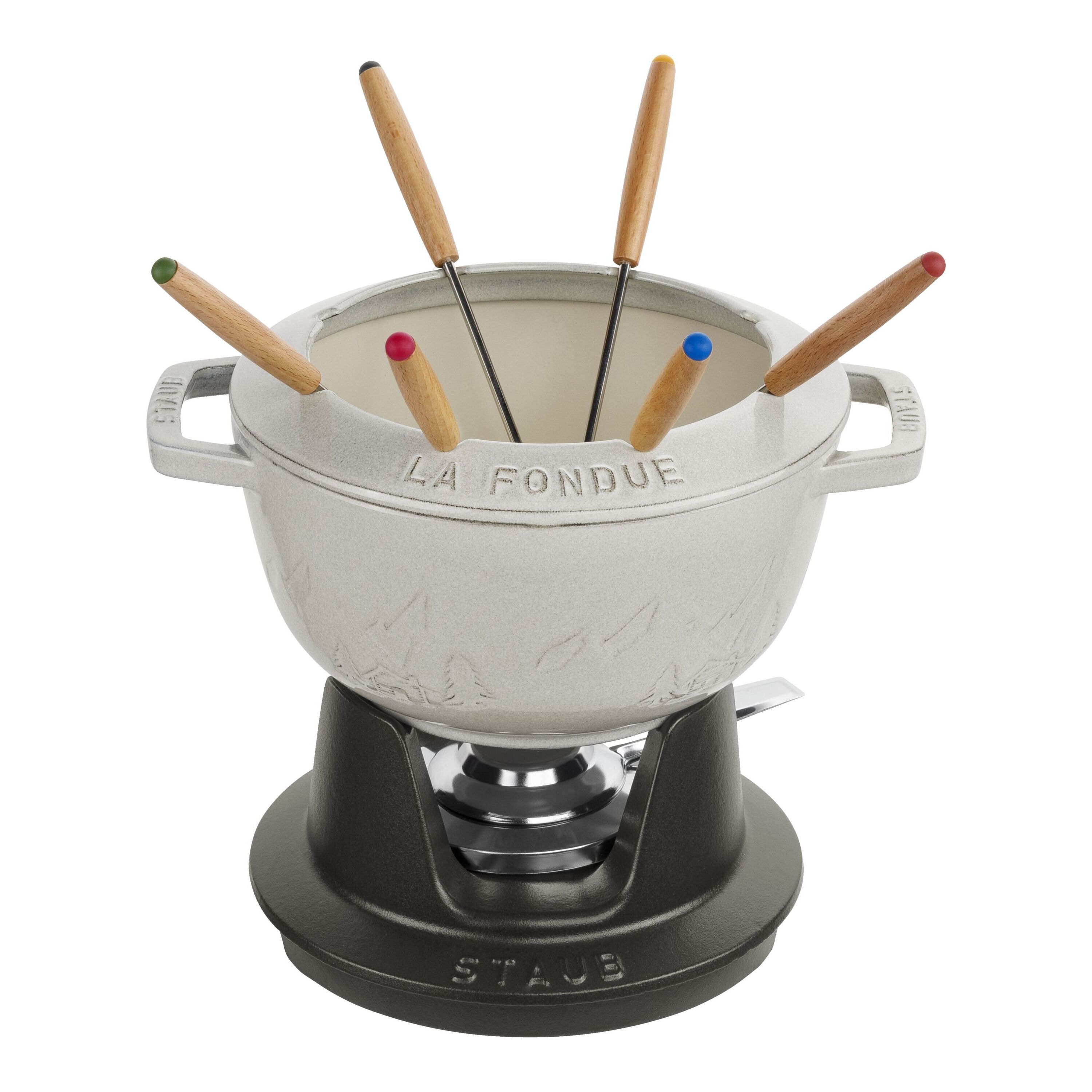 Staub Specialities Fondue Set 20 cm, Weisser Trüffel