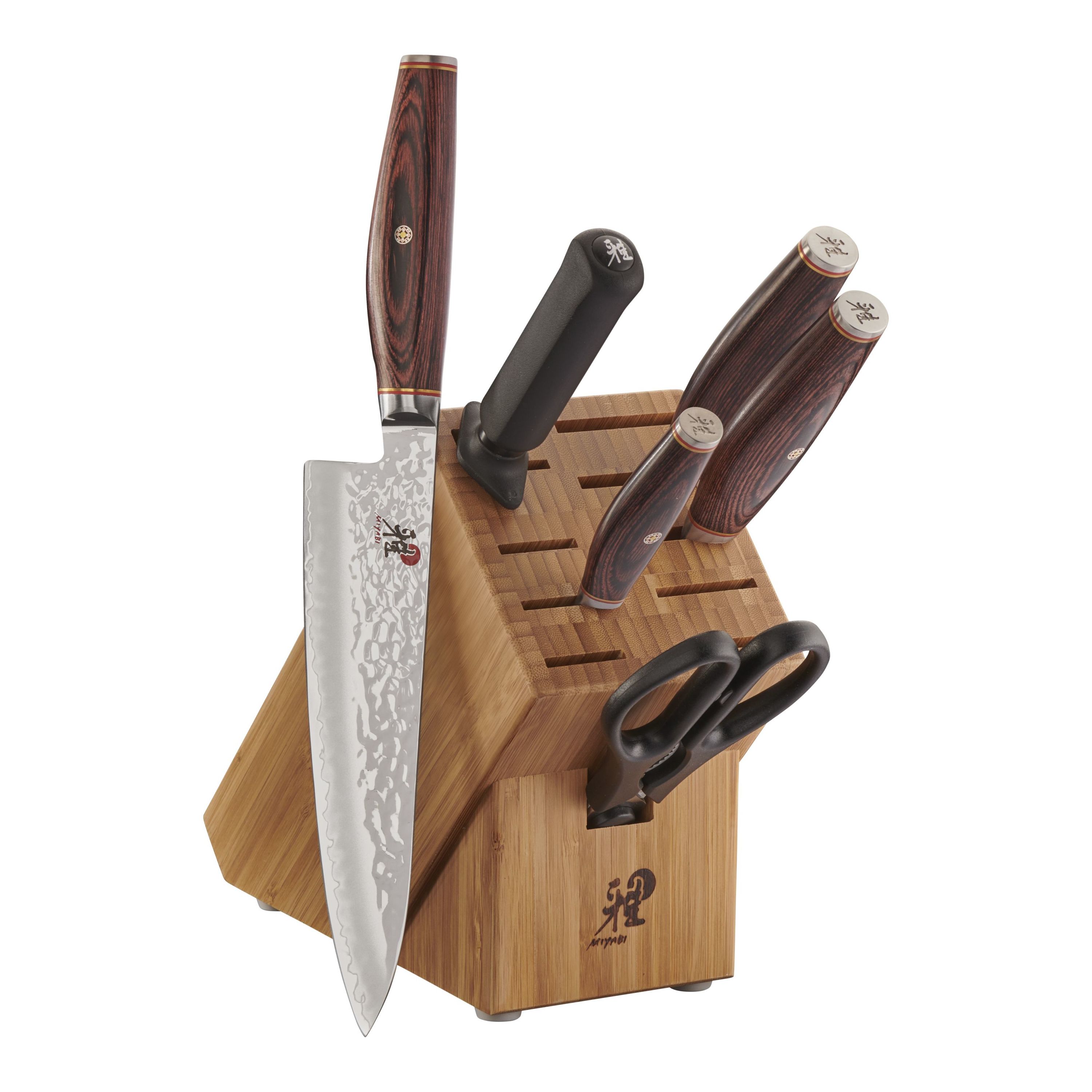 Styled Settings Gold Knife Set with Self Sharpening Knife Block