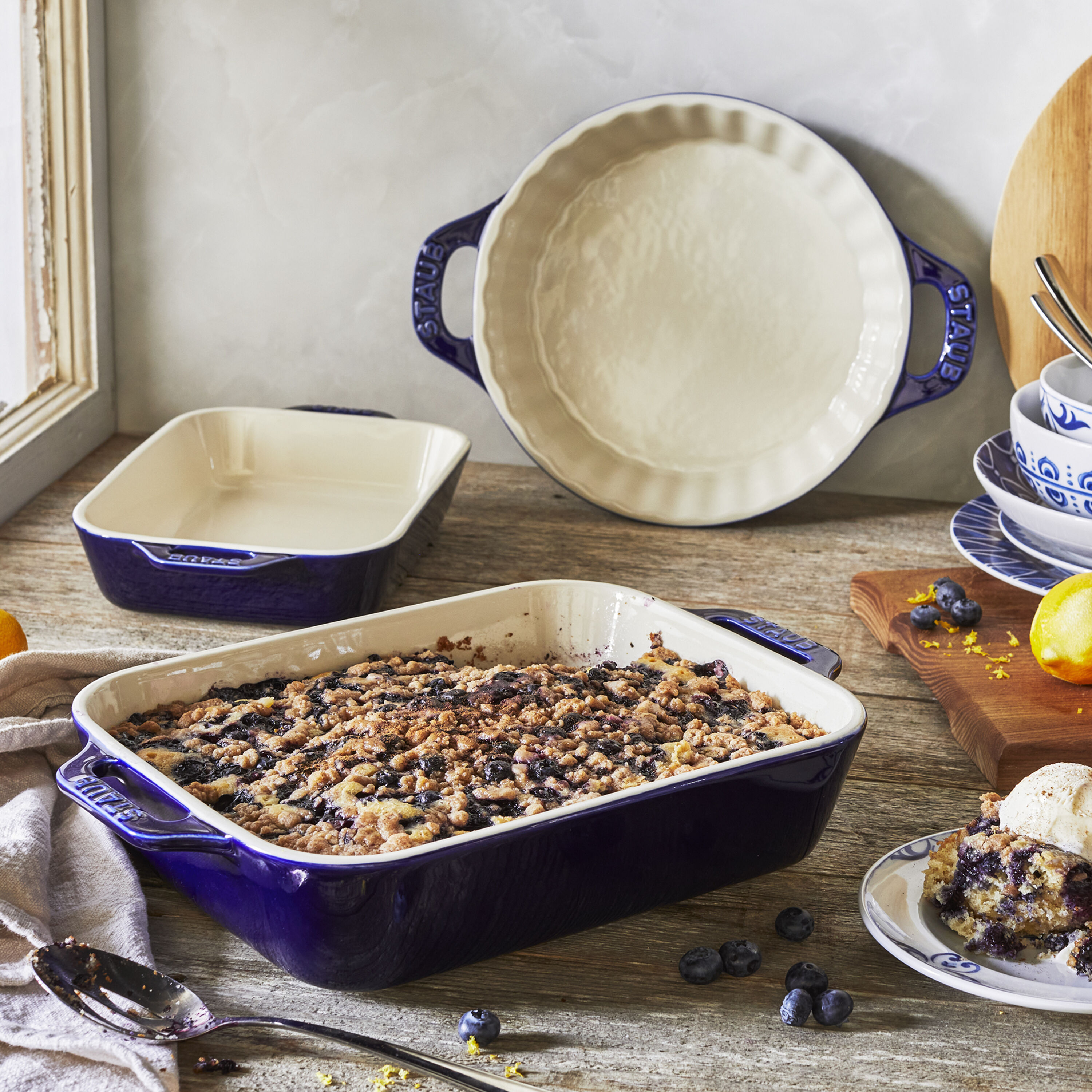 Ceramic Bakeware Set, Casserole Baking Dish Ceramic 3 Piece Rectangular