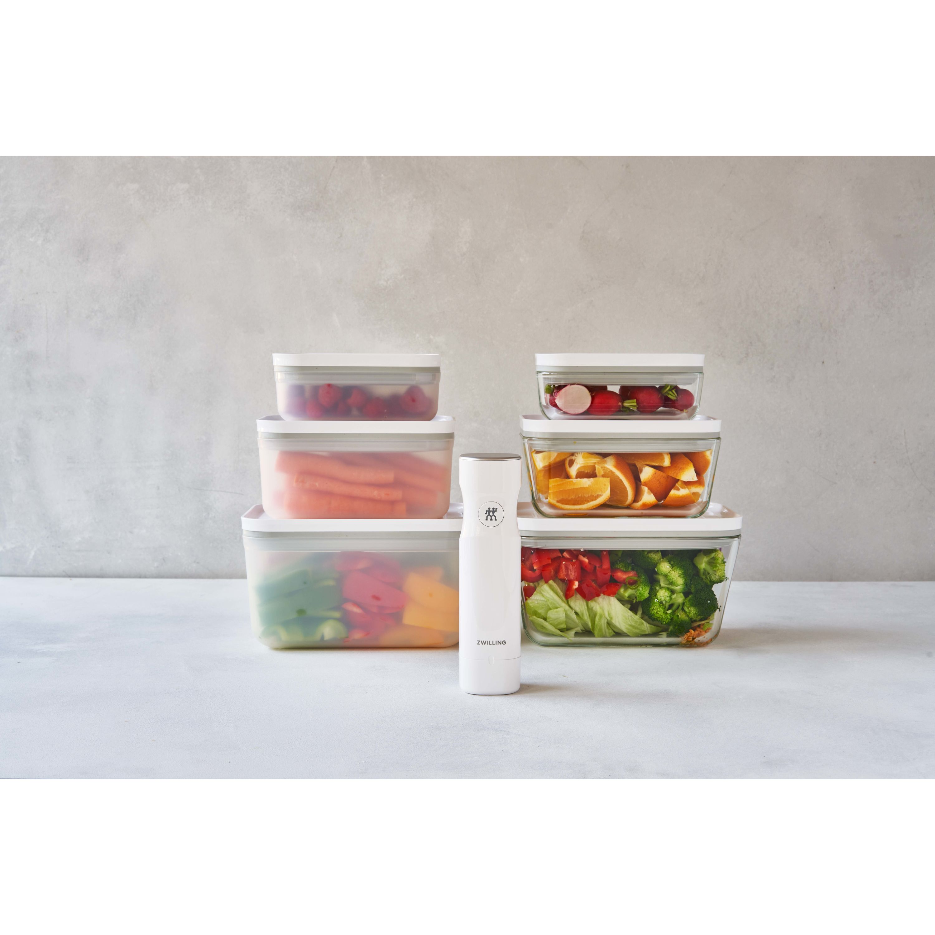Lasting Freshness 9 Piece Vacuum Seal Food Storage Container Set, Rectangle