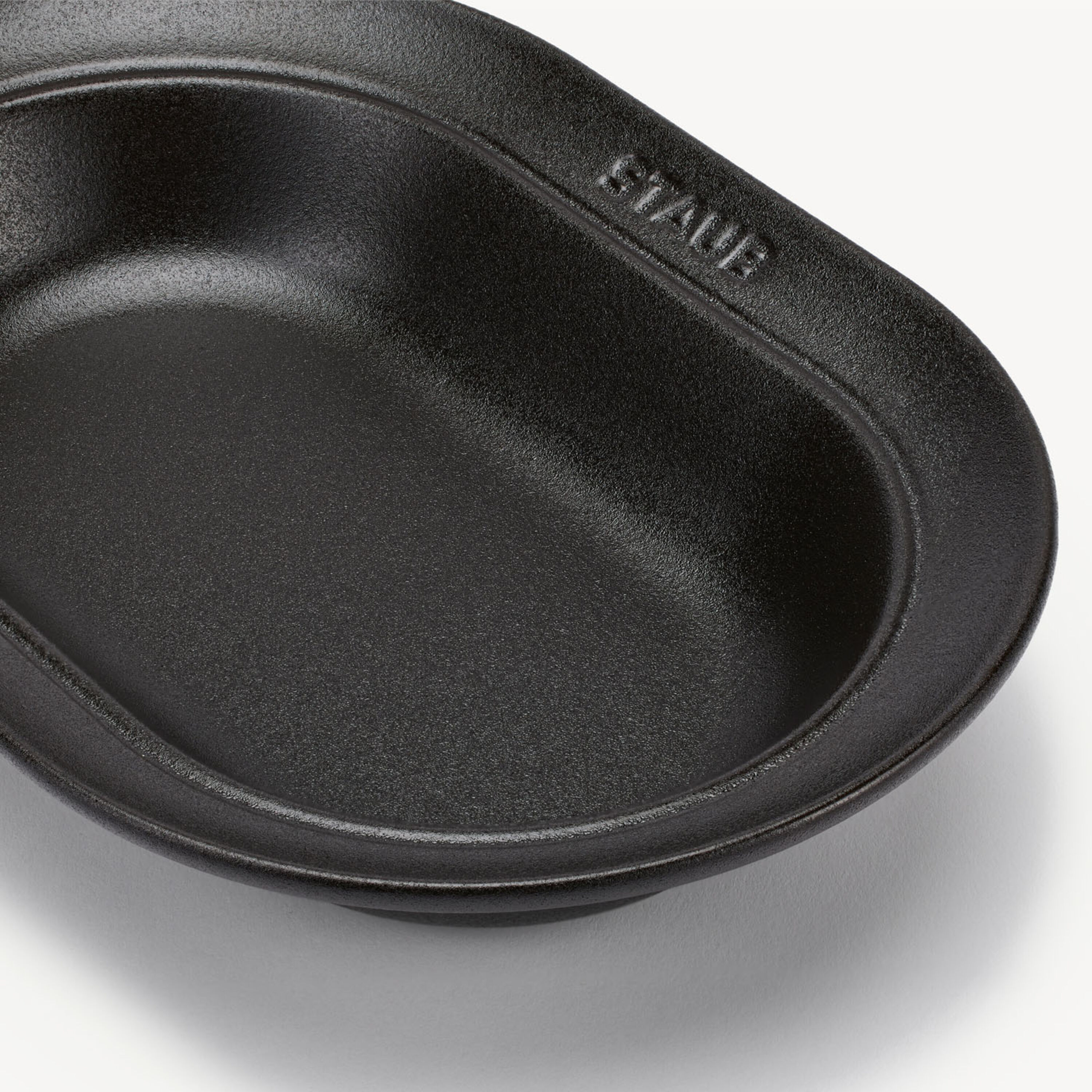 ストウブ Dining Line オーバルプレート 25 cm, セラミック, ブラック