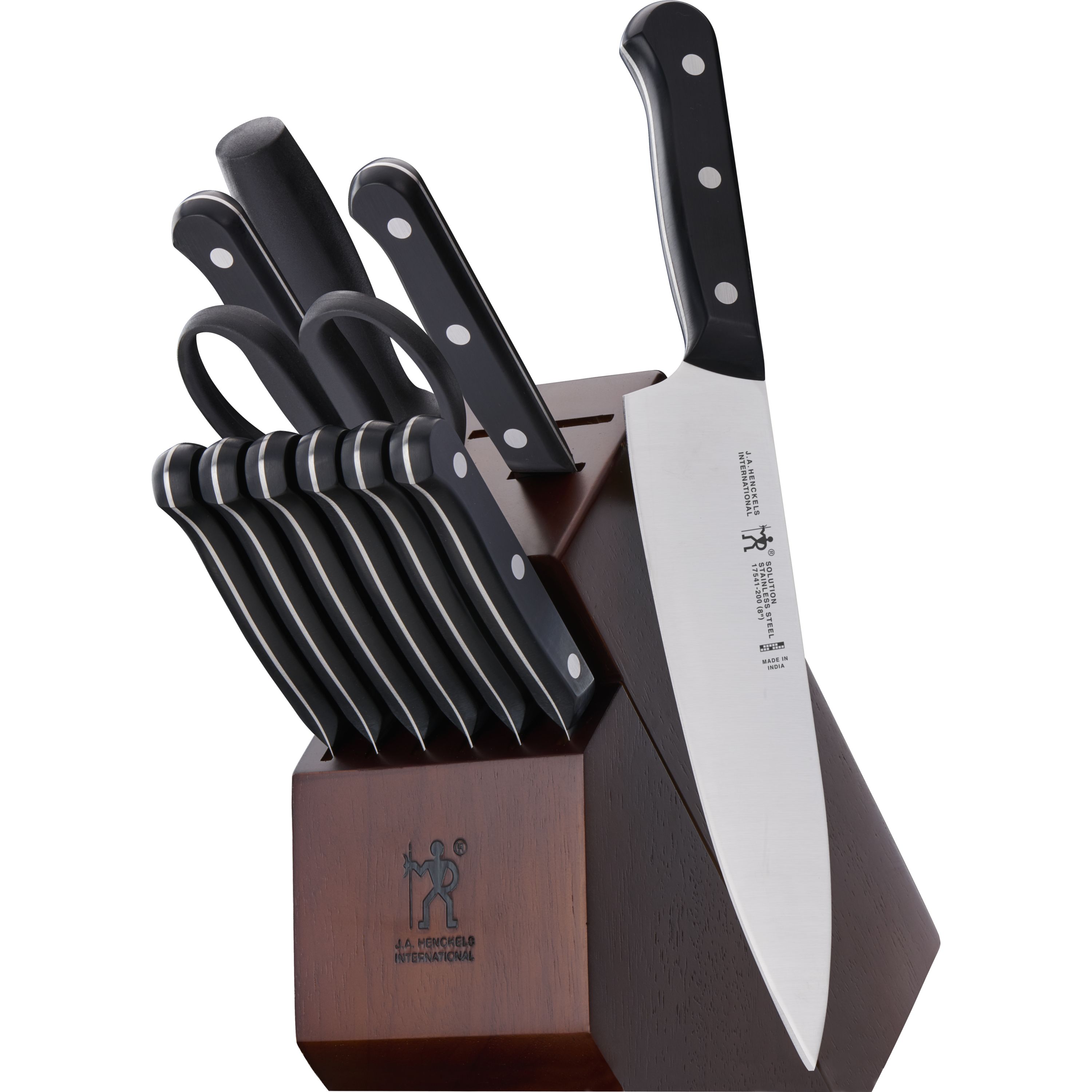 Zwilling Henckels International Solution 12-pc Knife Block Set - Stainless  Steel Blades, Plastic Handles, Dishwasher Safe - Includes Steak Knives &  Shears in the Cutlery department at