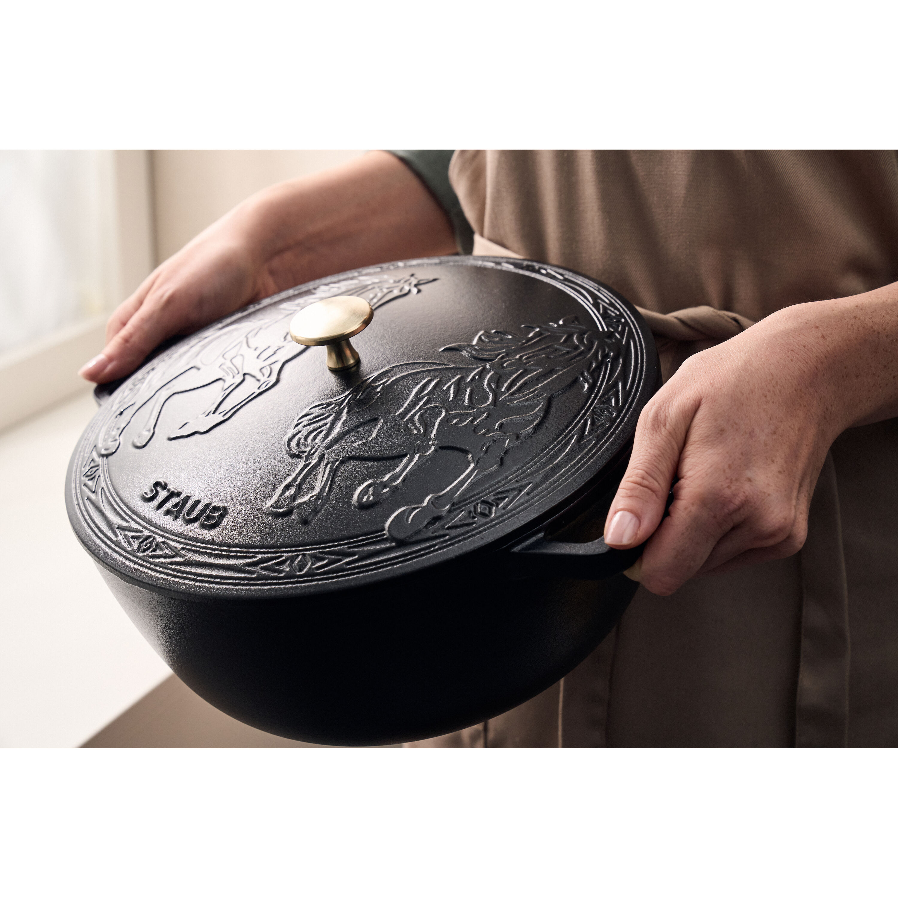 ストウブ 鋳物ホーロー鍋 ホースシグネチャーココット 26 cm, 鋳鉄