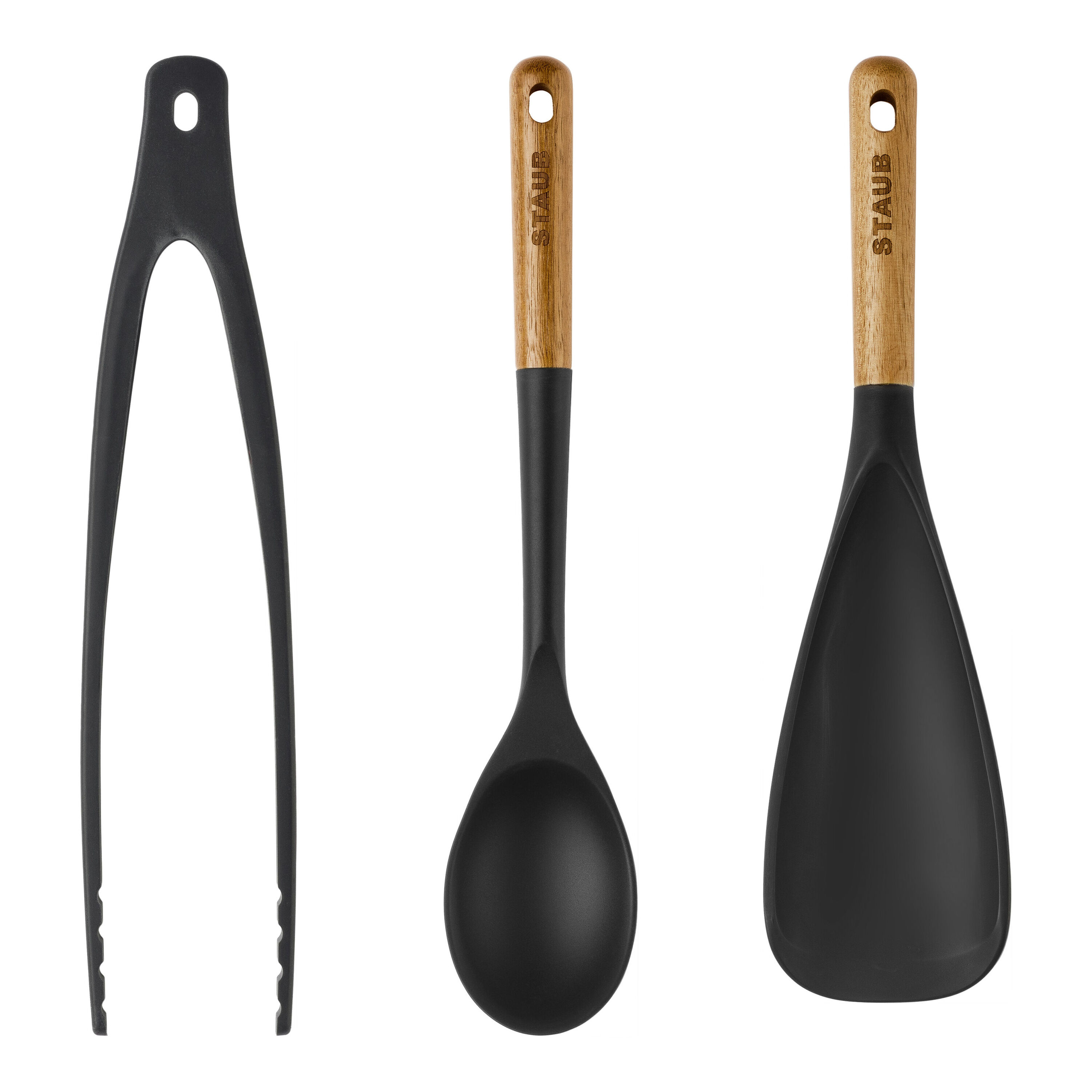 Staub Kochzubehör-Set mit Zange, Mehrzwecklöffel und Servierlöffel, 3-tlg