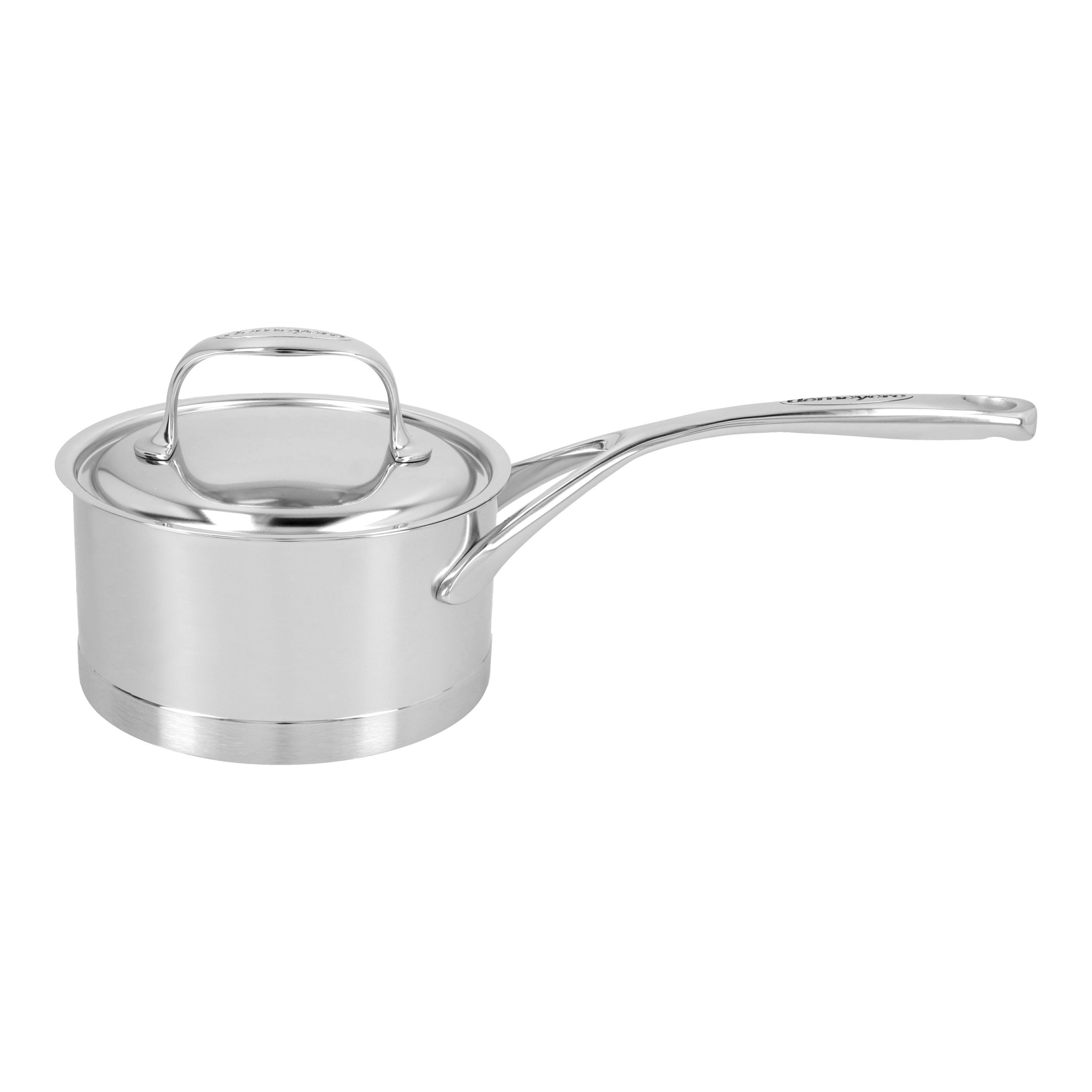 1,1.6,2.3 Quarts Stainless Steel Sauce Pan With Glass Lid 