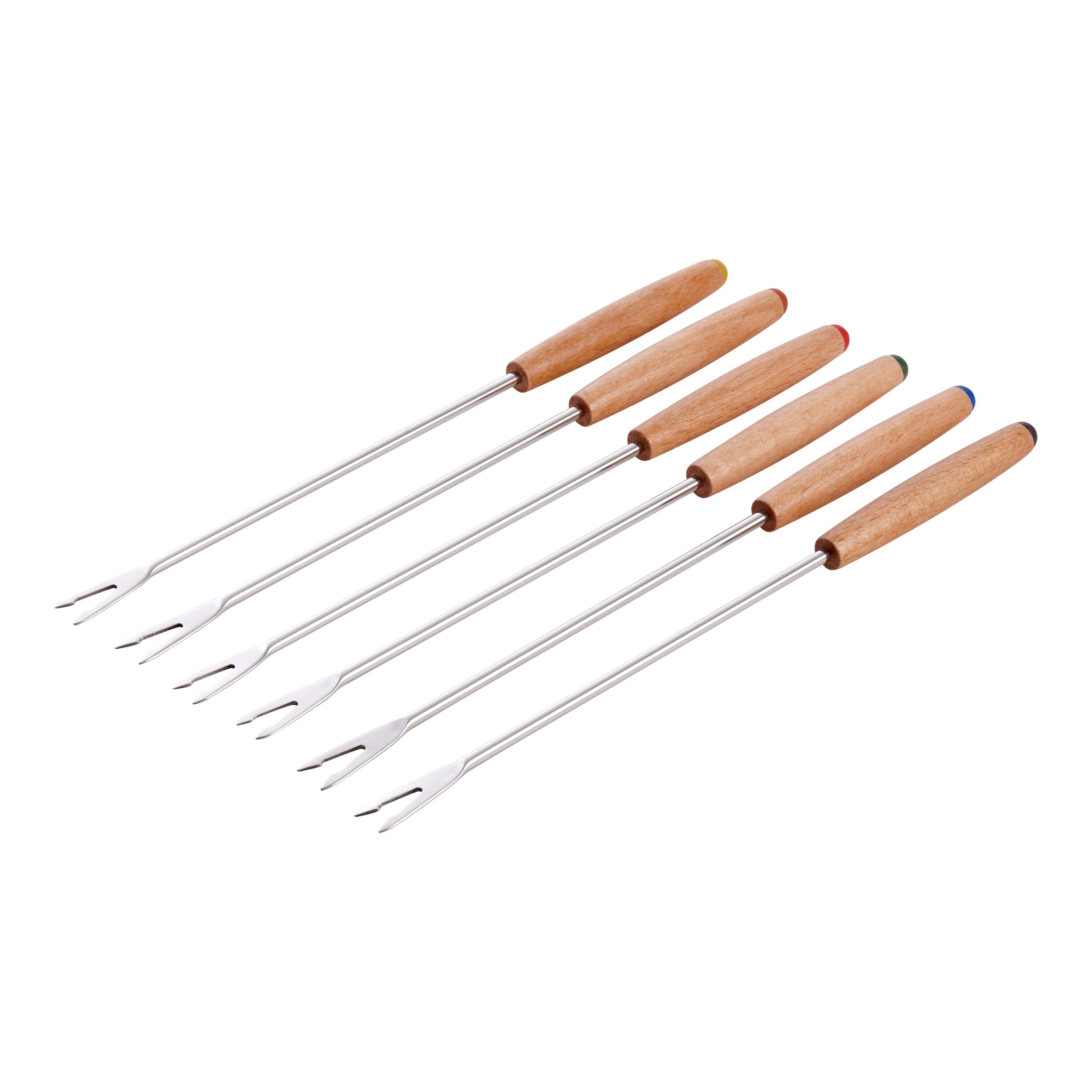 Set 6 Forchette Fonduta Staub - Acciaio Inox Con Punta Colorata - 28cm - Argento - 4